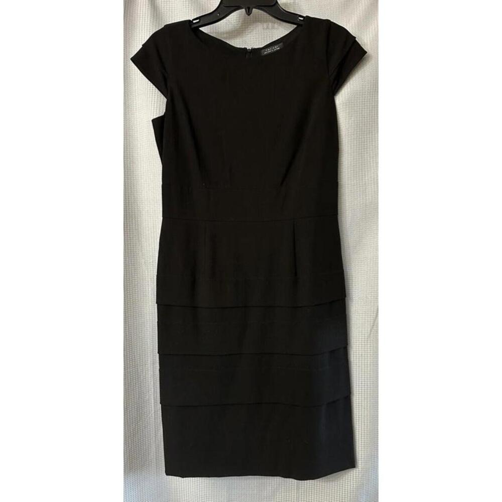 NWT Tahari Arthur S. Levine Womens Knee Length Sleeveless Black Dress Size 6‎